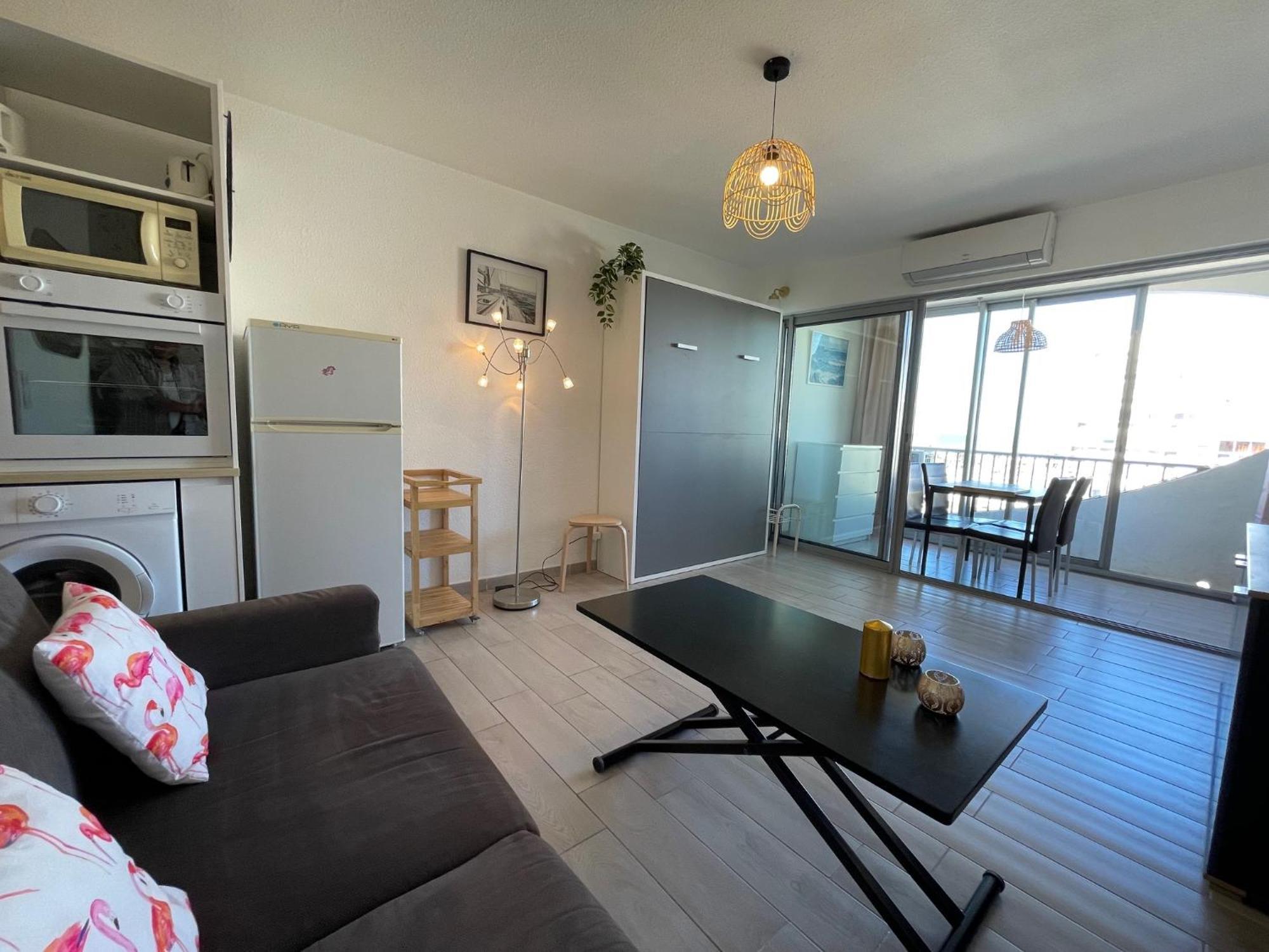 Studio 2-3 Pers Parking Clim Vue Port Et Mer La Grande Motte Exterior foto